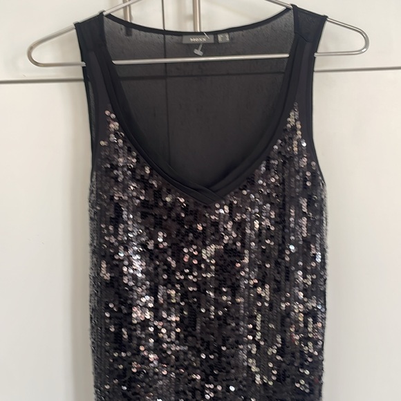 Black Sequins Tank Top • Sleeveless Top • Size Medium - Picture 10 of 14